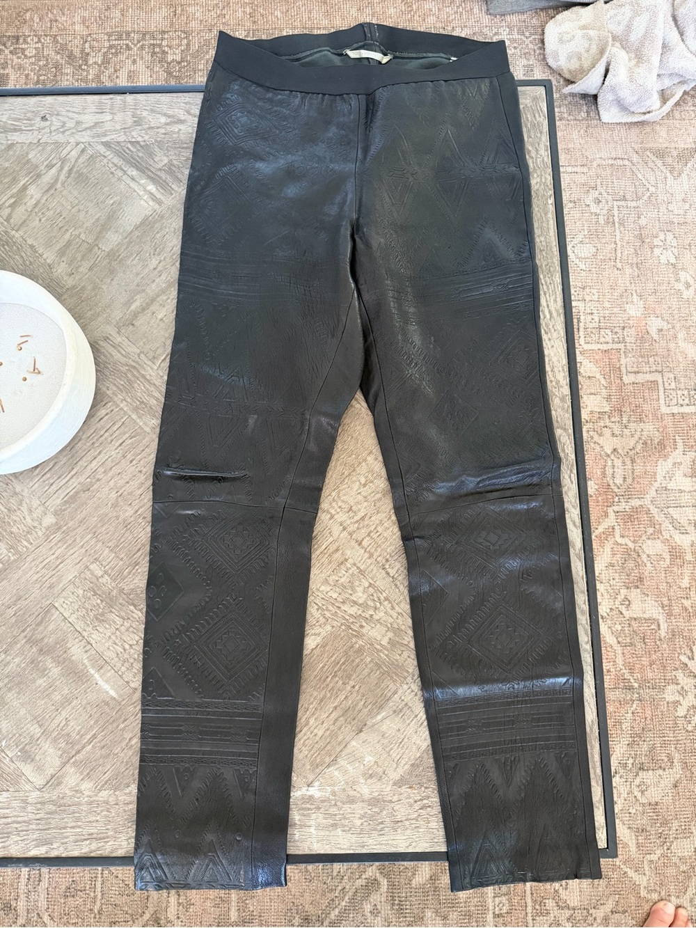 Twelfth Street by Cynthia Vincent Embossed Leather Leggings - Picture 9 of 11